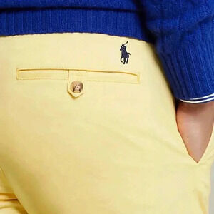 VINTAGE 80S Polo Ralph Lauren Preston Pant Yellow Mens 34 Tag- Measures Size 32
